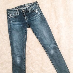 AG Super Skinny Legging Jeans with Raw Hem